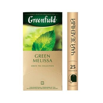 Чай Greenfield Green Melissa (Грин Мелисса), зеленый, 25 пакетиков