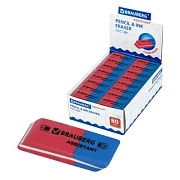 Ластик Brauberg Assistant 80 41х14х8мм, красно-синий