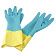 Перчатки латексные Household Gloves Bi-color р.L, сине-желтые