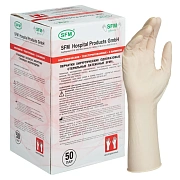 Перчатки латексные Sfm р. М, белые, неопудренные, 50 пар