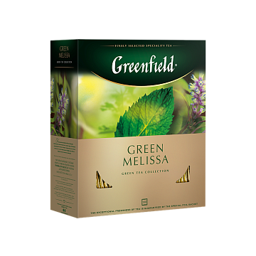 Чай Greenfield Green Melissa (Грин Мелисса), зеленый, 100 пакетиков