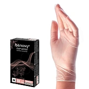 Перчатки виниловые Benovy р.M, прозрачные, 50 пар НДС20% (без ЧЗ)