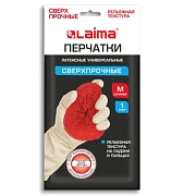 Перчатки МНОГОРАЗОВЫЕ латексные LAIMA 'ULTRA' СВЕРХПРОЧНЫЕ, бежевые, размер M (средний), вес 90 г, 700547