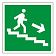 Знак Направление к эвакуационному выходу по лестнице направо вни 200х200мм, самоклеящаяся пленка ПВХ