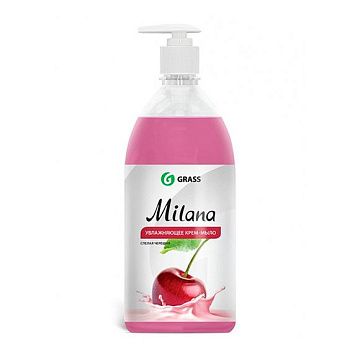 Жидкое мыло с дозатором Grass Milana 1л, спелая черешня, 126401