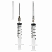 Шприцы одноразовые Sfm 3-х компонентные 5мл, игла 0,7х40 - 22G, 100шт, коробка