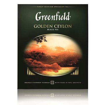 Чай Greenfield Golden Ceylon (Голден Цейлон), черный, 100 пакетиков