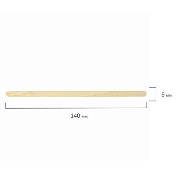 Размешиватель одноразовый деревянный в индивидуальной упаковке 140 мм, КОМПЛЕКТ 250 шт., БЕЛЫЙ АИСТ,