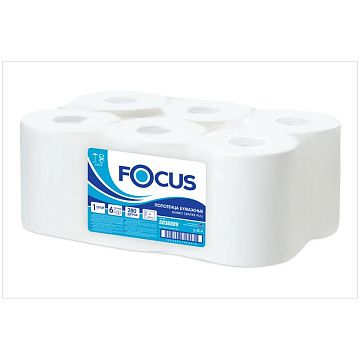 Бумажные полотенца Focus Jumbo 5036889, в рулоне с центральной вытяжкой, 280м, 1 слой, белые,