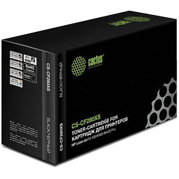 Картридж лазерный Cactus CS-CF280XS, №80Х, черный
