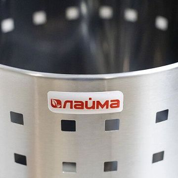 Корзина для мусора Laima Bionic 12л, матовый металлик, перфорированная, несгораемая, 232268