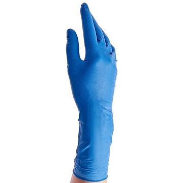 Перчатки латексные Benovy Latex High Risk р.L, 26г, повышенной прочности, синие, 25 пар