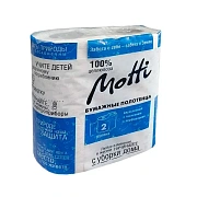 Бумажные полотенца Motti 2 слоя, 2 рулона, 17м, белые, 191724