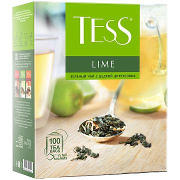 Чай Tess Lime (Лайм), зеленый, 100 пакетиков
