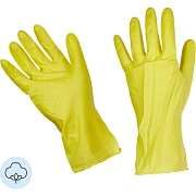 Перчатки и нарукавники Перчатки резиновые латекс хлопковое напыление желтый р-р М ЭКОНОМ