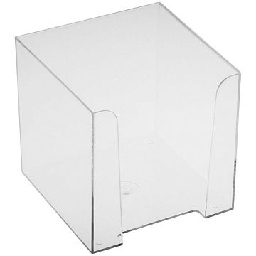 Подставка для бумажного блока Стамм ПЛ41 прозрачная, 9х9х9см, пластик