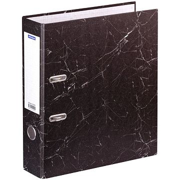 Папка-регистратор А4 Officespace черный мрамор, 70 мм, бюджет