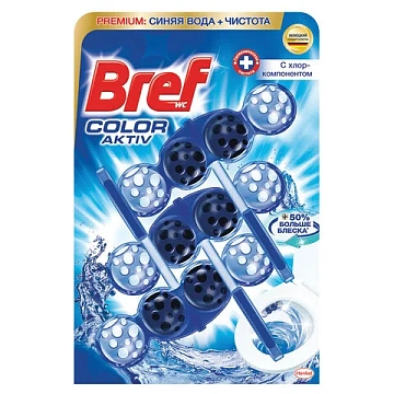Освежитель для унитаза Bref Цветная Вода с хлор-компонентом, 50г х 3шт, подвесной блок