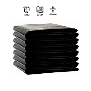 Мешки для мусора Ромашка 180л, ПВД, 90х110см, 43мкм, 50шт, черные, в пласте