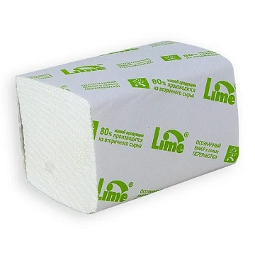 Туалетная бумага листовая Lime 2 слоя, 200 листов, белая, 250840