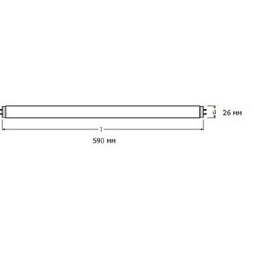 Лампа люминесцентная Osram Basic L 18Вт, G13, 6500К, холодный дневной свет, трубка, 25шт/уп