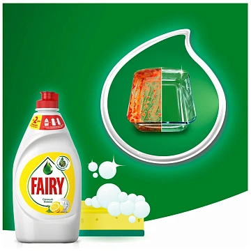 Средство для мытья посуды Fairy 900мл, сочный лимон, гель