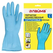 Перчатки нитриловые Laima синие Прочные, L