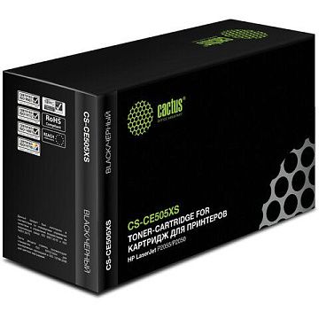 Картридж лазерный Cactus CS-CE505XS, №05Х, черный