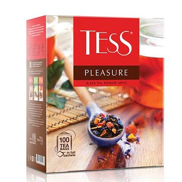Чай Tess Pleasure (Плэжа), черный, 100 пакетиков