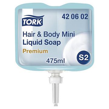 Жидкое мыло в картридже Tork Premium S2, 420602, для тела и волос, 475мл