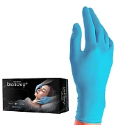 Перчатки нитриловые Benovy Nitrile TrueColor р. L, голубые, 50 пар