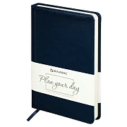 Ежедневник недатированный Brauberg Imperial темно-cиний, А5, 168 листов, под гладкую кожу