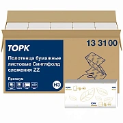 Бумажные полотенца Tellus (tork) Premium Singlefold H3, 133100, листовые, белые, V-укладка, 200шт, 2 слоя