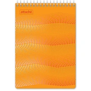 Блокнот Attache Waves оранжевый, А5, 50 листов, в клетку, на спирали, пластик