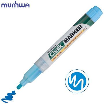 Маркер меловой Munhwa голубой, 3мм, пулевидный наконечник