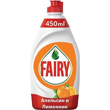 Средство для мытья посуды Fairy 450мл, апельсин-лимонник, гель