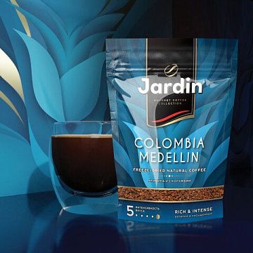 Кофе растворимый Jardin Colombia Medellin (Колумбия Меделлин) 150г, пакет