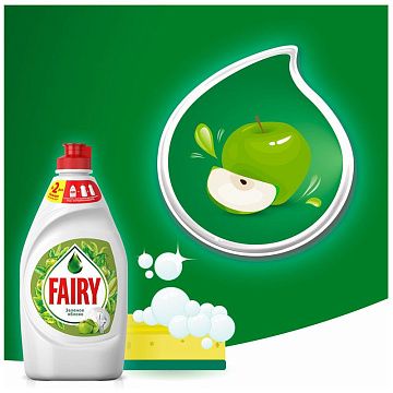 Средство для мытья посуды Fairy 450мл, зеленое яблоко, гель