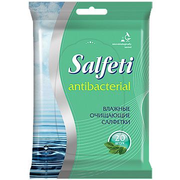 Салфетки влажные Salfeti антибактериальные, 20шт/уп