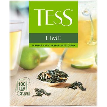 Чай Tess Lime (Лайм), зеленый, 100 пакетиков