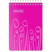 Блокнот Attache Fantasy розовый, А6, 80 листов, в клетку, на спирали, пластик