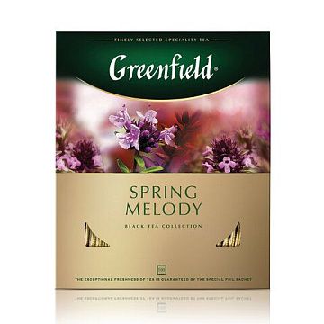Чай Greenfield Spring Melody (Спринг Мелоди), черный, 100 пакетиков
