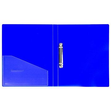 Папка на 2-х кольцах А4 Brauberg Neon синяя, 25мм, c внутренним карманом