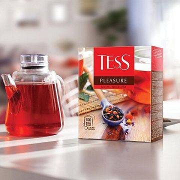 Чай Tess Pleasure (Плэжа), черный, 100 пакетиков