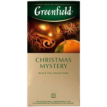 Чай Greenfield Christmas Mystery (Кристмас Мистери), черный, 25 пакетиков