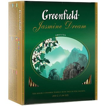 Чай Greenfield Jasmine Dream (Жасмин Дрим), зеленый, 100 пакетиков