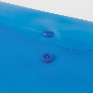 Пластиковая папка на кнопке Brauberg синяя прозрачная, А5