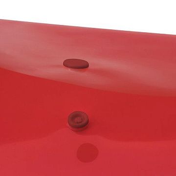 Пластиковая папка на кнопке Brauberg красная прозрачная, А4