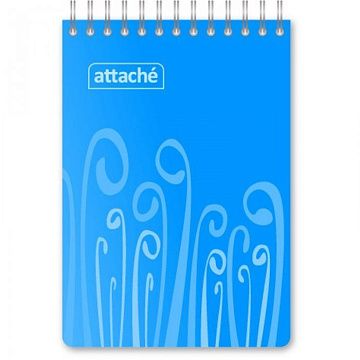 Блокнот Attache Fantasy голубой, А6, 80 листов, в клетку, на спирали, пластик
