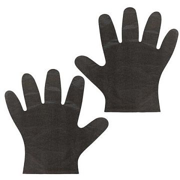 Перчатки полиэтиленовые Laima р.М, 8мккр, черные, 50пар